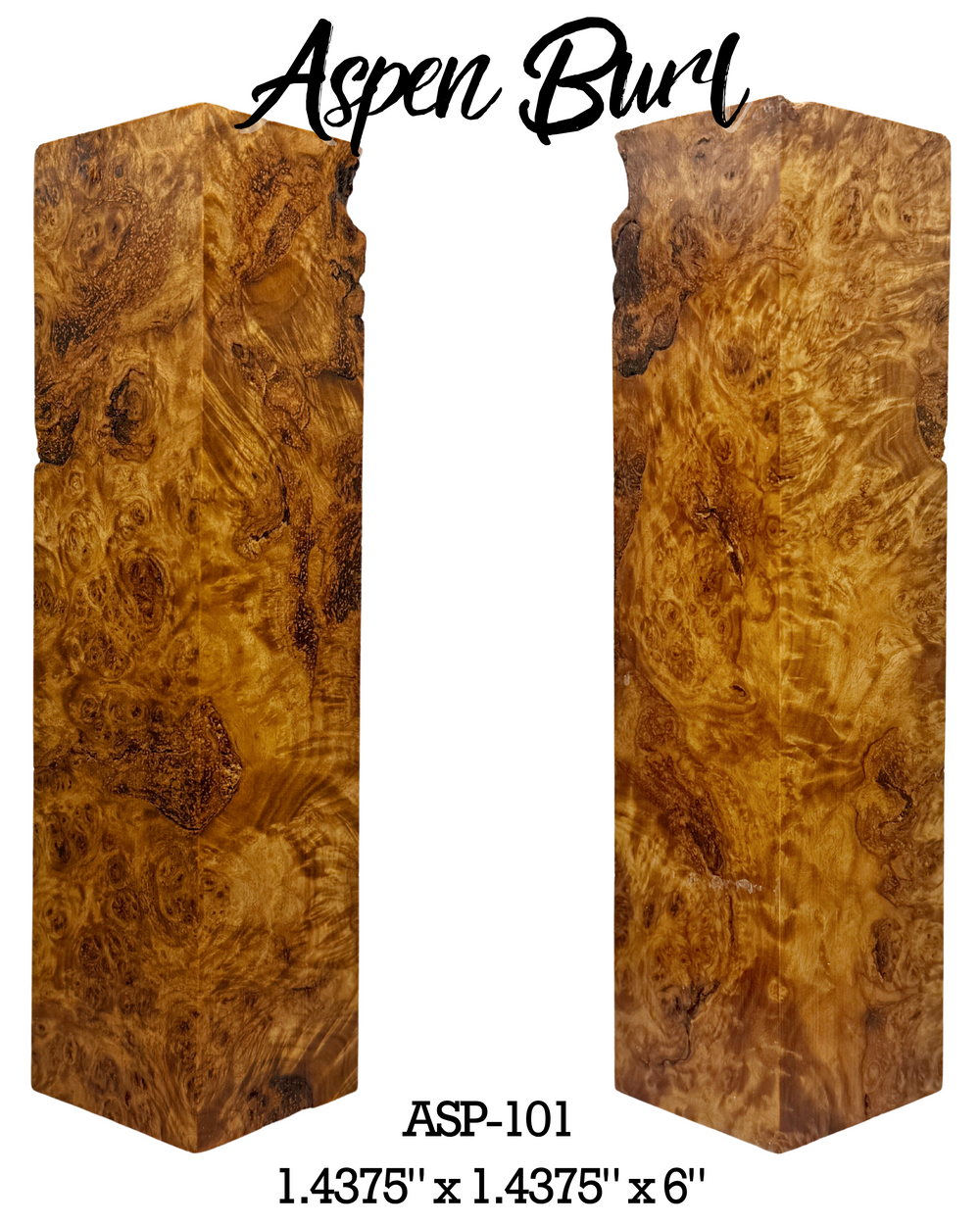 Aspen Burl | Stabilized Call/Handle Blanks