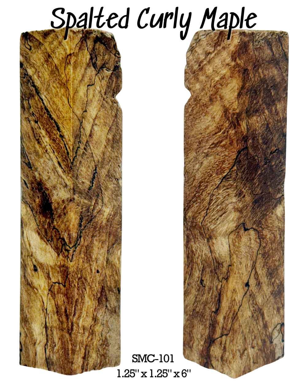 Spalted Curly Maple | Stabilized Handle/Call Blocks