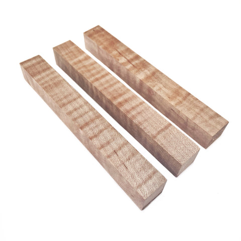 Curly Maple Pen Blanks | 6” Stabilized