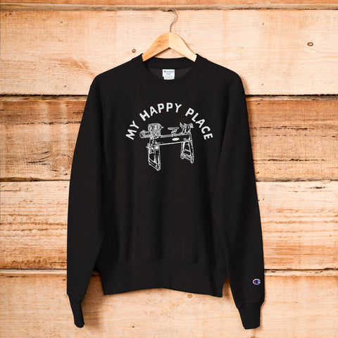 My Happy Place | White Graphic | Champion Sweatshirt