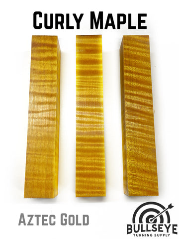 Curly Maple Pen Blanks | 6” Stabilized