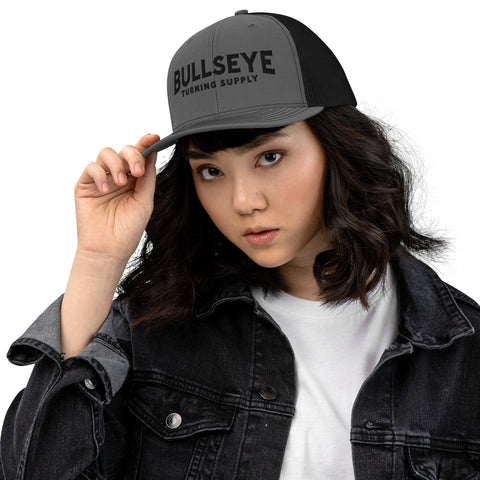 Kate's Favorite Trucker Cap | Bullseye Black Text Logo