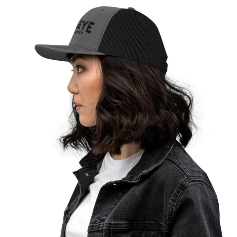 Kate's Favorite Trucker Cap | Bullseye Black Text Logo