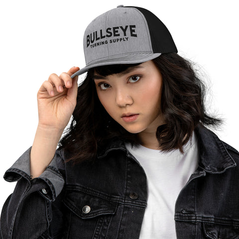 Kate's Favorite Trucker Cap | Bullseye Black Text Logo