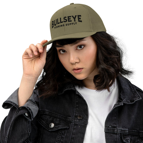 Kate's Favorite Trucker Cap | Bullseye Black Text Logo