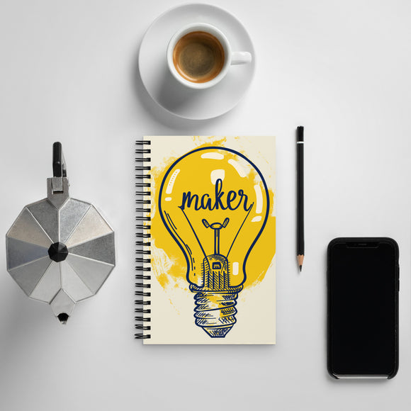 Maker Bulb Spiral notebook