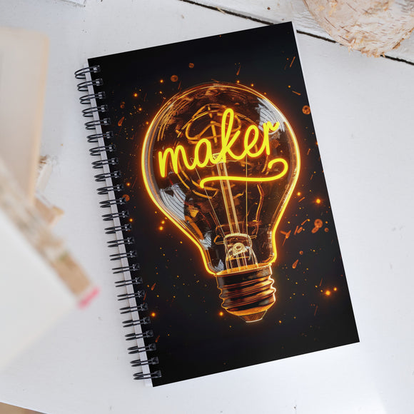 Maker Bulb Spiral notebook