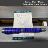 Curly Maple Pen Blanks | 6” Color Stabilized