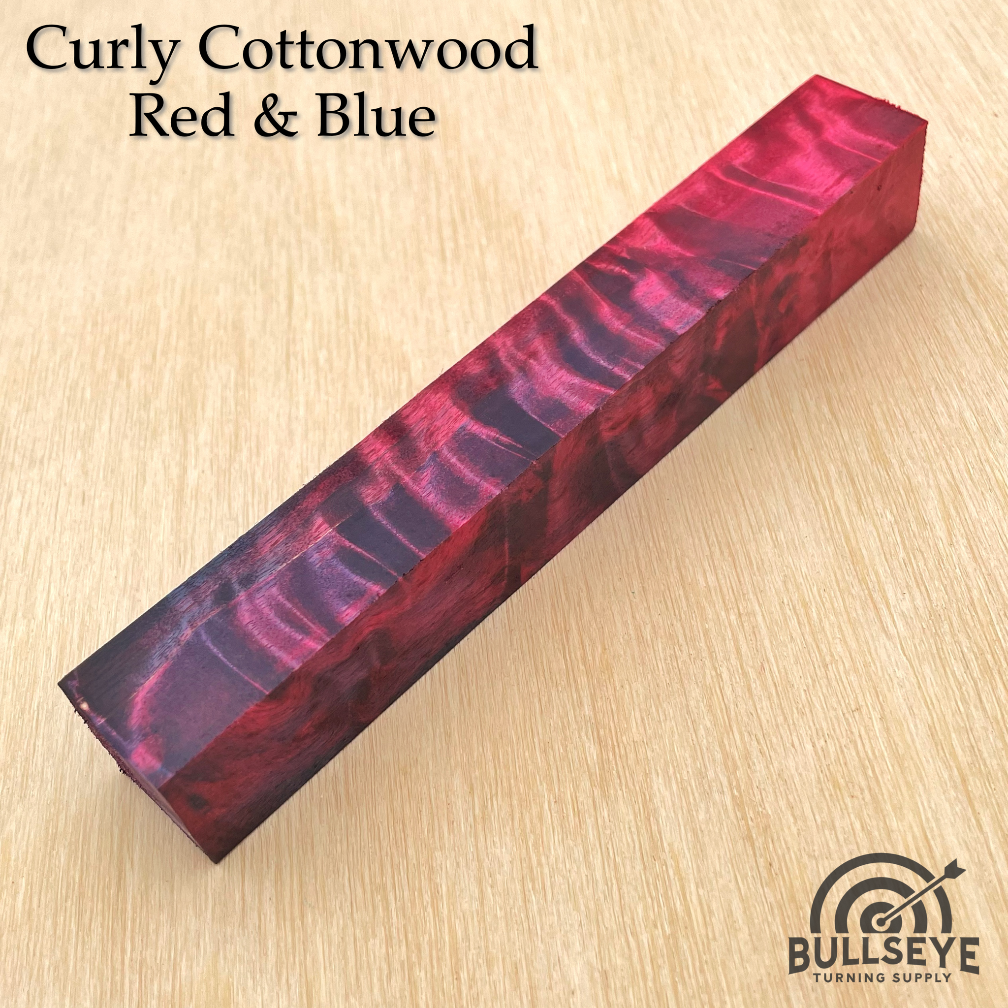| Dyed Double Cottonwood Supply & Stabilized Turning – Curly Bullseye