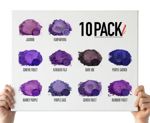 10 Color Pigment Powder Variety Pack Set L - Purples