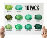 10 Color Pigment Powder Variety Pack Set O - Greens